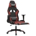 Silla gaming con reposapiés cuero sintético negro rojo tinto