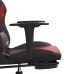 Silla gaming con reposapiés cuero sintético negro rojo tinto