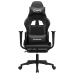 Silla gaming con reposapiés cuero sintético negro