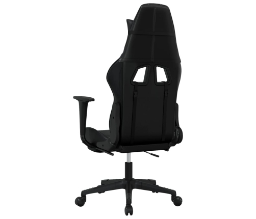 Silla gaming con reposapiés cuero sintético negro