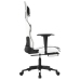 Silla gaming con reposapiés cuero sintético blanco negro