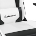 Silla gaming con reposapiés cuero sintético blanco negro