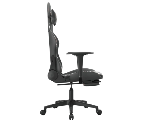 Silla gaming con reposapiés cuero sintético negro camuflaje