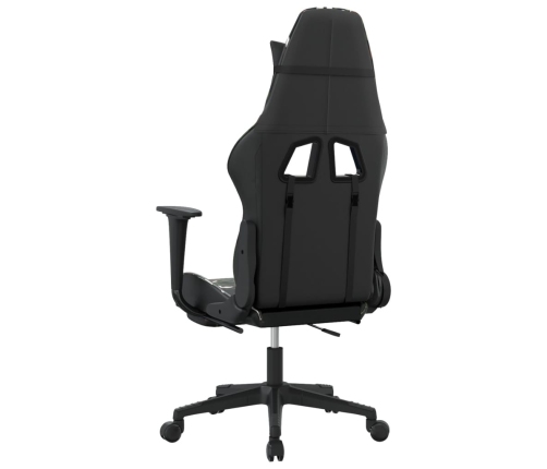 Silla gaming con reposapiés cuero sintético negro camuflaje