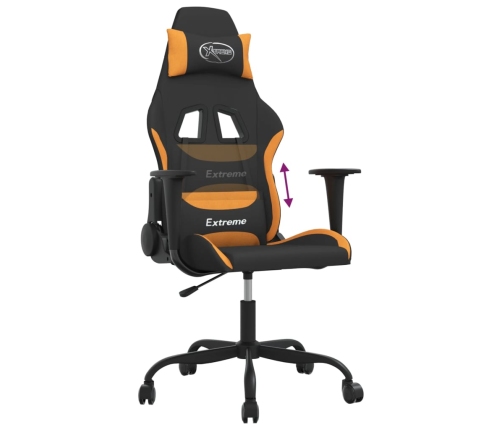 Silla gaming tela negro y naranja