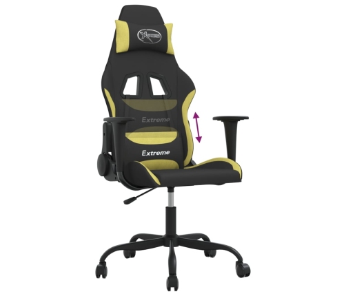 Silla gaming tela verde claro y negro