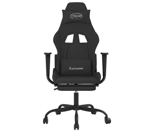 Silla gaming con reposapiés tela negro