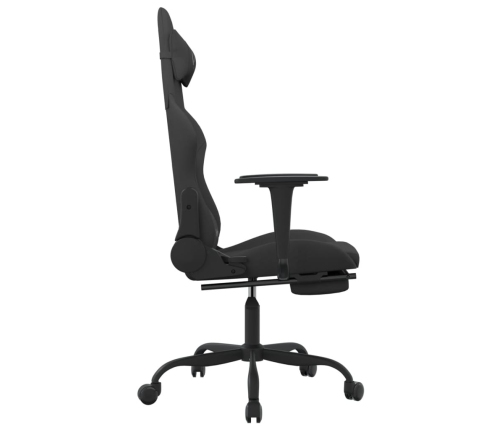 Silla gaming con reposapiés tela negro