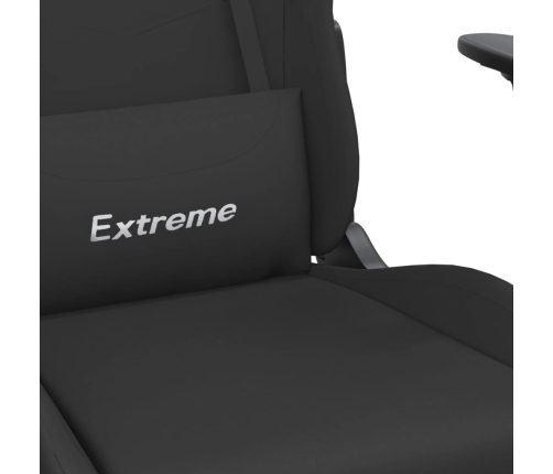 Silla gaming con reposapiés tela negro