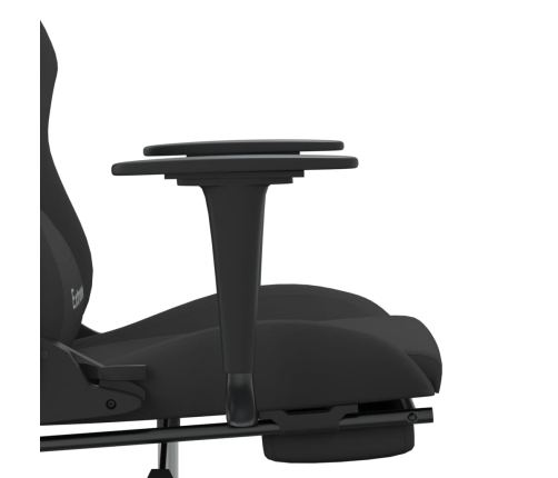 Silla gaming con reposapiés tela negro