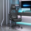 Silla gaming con reposapiés tela negro