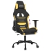 Silla gaming con reposapiés tela negro y amarillo