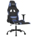 Silla gaming con reposapiés tela negro y azul