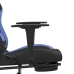 Silla gaming con reposapiés tela negro y azul