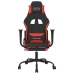 Silla gaming con reposapiés tela negro y rojo