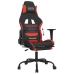 Silla gaming con reposapiés tela negro y rojo