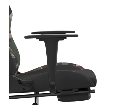 Silla gaming con reposapiés tela negro camuflaje