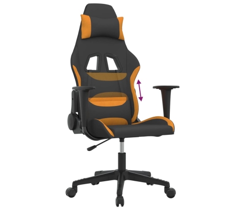 Silla gaming tela negro y naranja