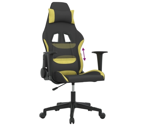 Silla gaming tela verde claro y negro