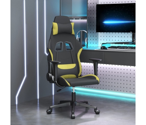 Silla gaming tela verde claro y negro