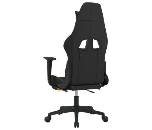 Silla gaming con reposapiés tela amarillo y negro