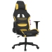 Silla gaming con reposapiés tela amarillo y negro