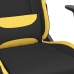 Silla gaming con reposapiés tela amarillo y negro