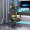 Silla gaming con reposapiés tela amarillo y negro