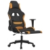 Silla gaming con reposapiés tela negro y naranja