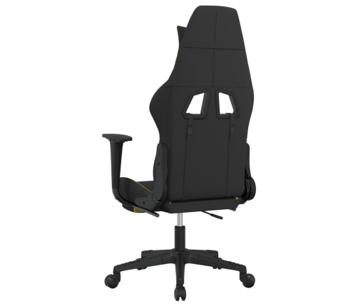 Silla gaming con reposapiés tela verde claro y negro