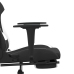 Silla gaming con reposapiés tela negro y blanco