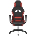 Silla gaming con reposapiés tela negro y rojo