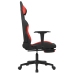 Silla gaming con reposapiés tela negro y rojo