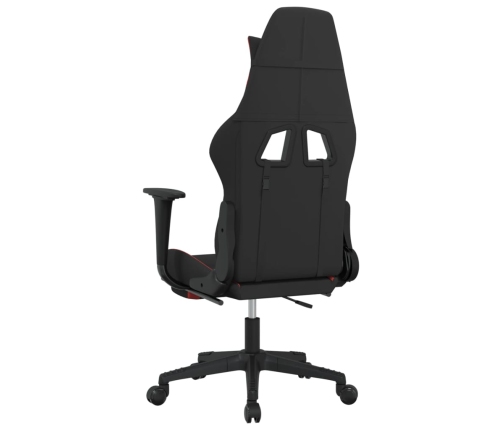 Silla gaming con reposapiés tela negro y rojo