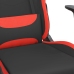 Silla gaming con reposapiés tela negro y rojo