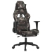 Silla gaming con reposapiés tela negro y camuflaje