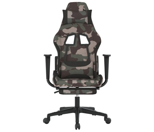 Silla gaming con reposapiés tela negro y camuflaje