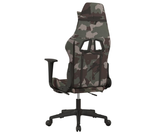 Silla gaming con reposapiés tela negro y camuflaje