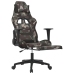 Silla gaming con reposapiés tela negro y camuflaje