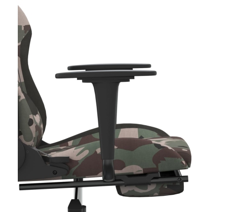 Silla gaming con reposapiés tela negro y camuflaje