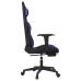 Silla gaming con reposapiés cuero sintético negro azul