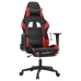 Silla gaming con reposapiés cuero sintético negro rojo