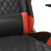 Silla gaming con reposapiés cuero sintético negro rojo