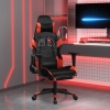 Silla gaming con reposapiés cuero sintético negro rojo