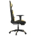 Silla gaming con reposapiés cuero sintético negro dorado