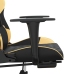 Silla gaming con reposapiés cuero sintético negro dorado