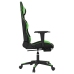 Silla gaming con reposapiés cuero sintético negro verde