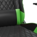 Silla gaming con reposapiés cuero sintético negro verde