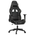 Silla gaming con reposapiés cuero sintético negro gris