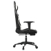 Silla gaming con reposapiés cuero sintético negro blanco